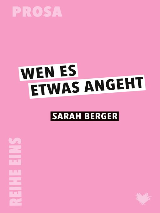 Title details for Wen es etwas angeht by Sarah Berger - Available